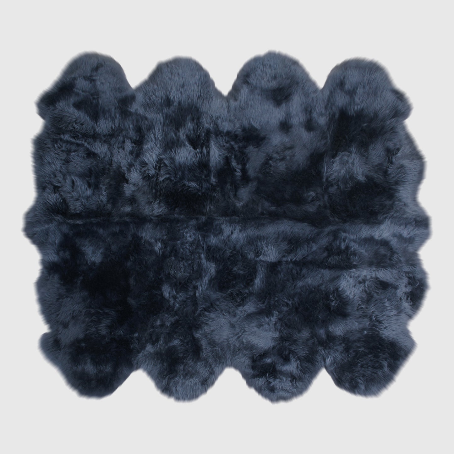 The Mood Charlie Sheepskin Octo Pelt Rug, Blue Indigo