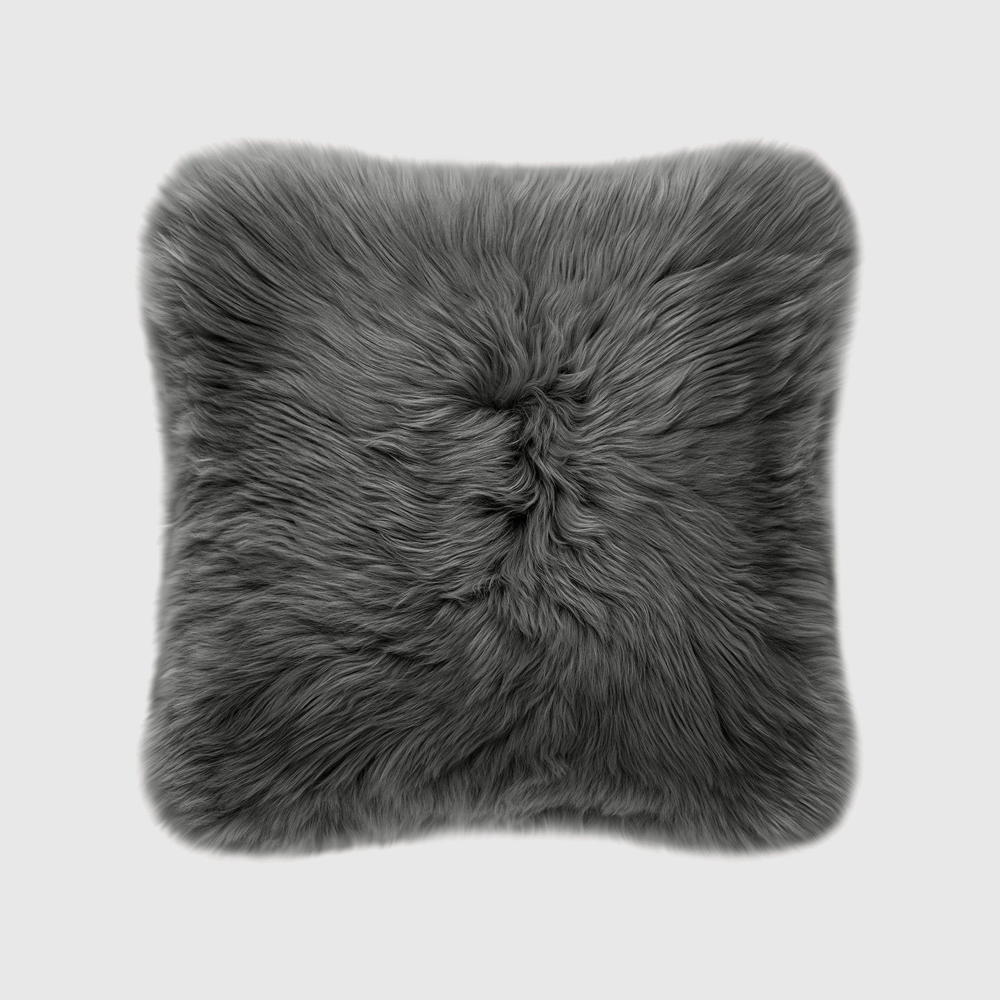 The Mood Charlie Sheepskin Pillow, 20x20 in., Granite Gray