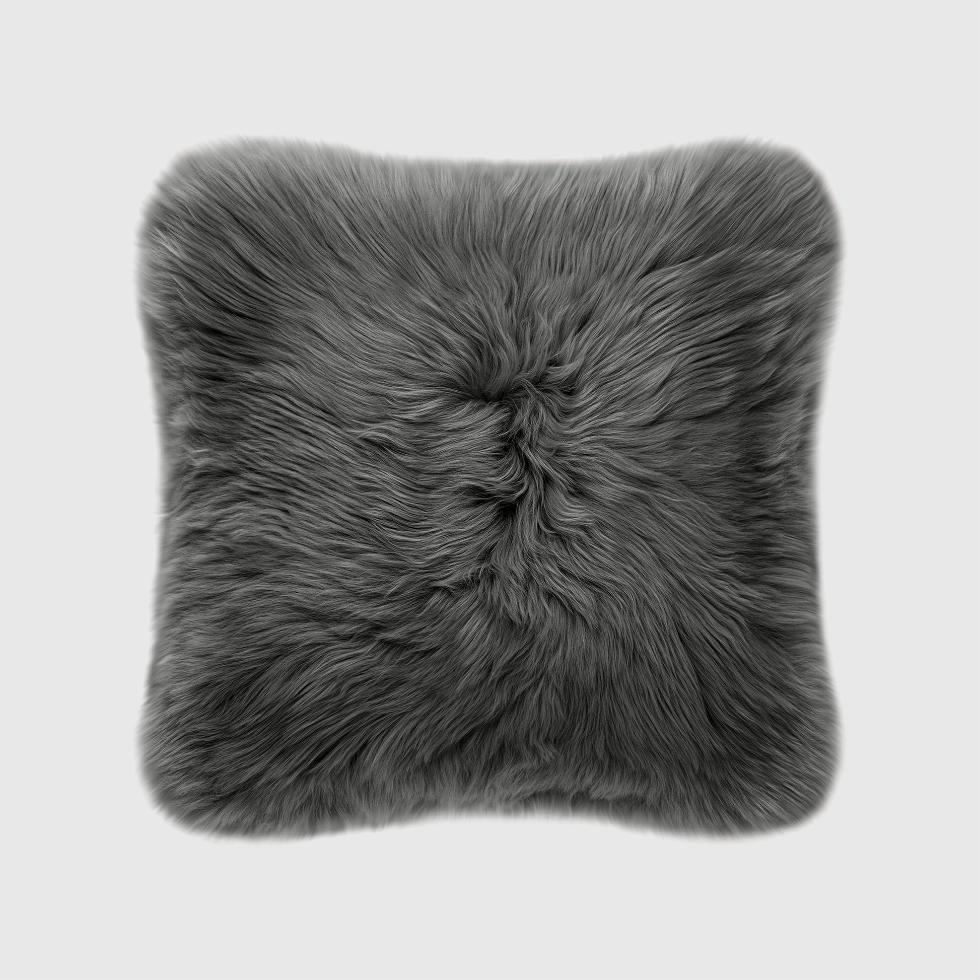 The Mood Charlie Sheepskin Pillow, 20x20 in., Granite Gray