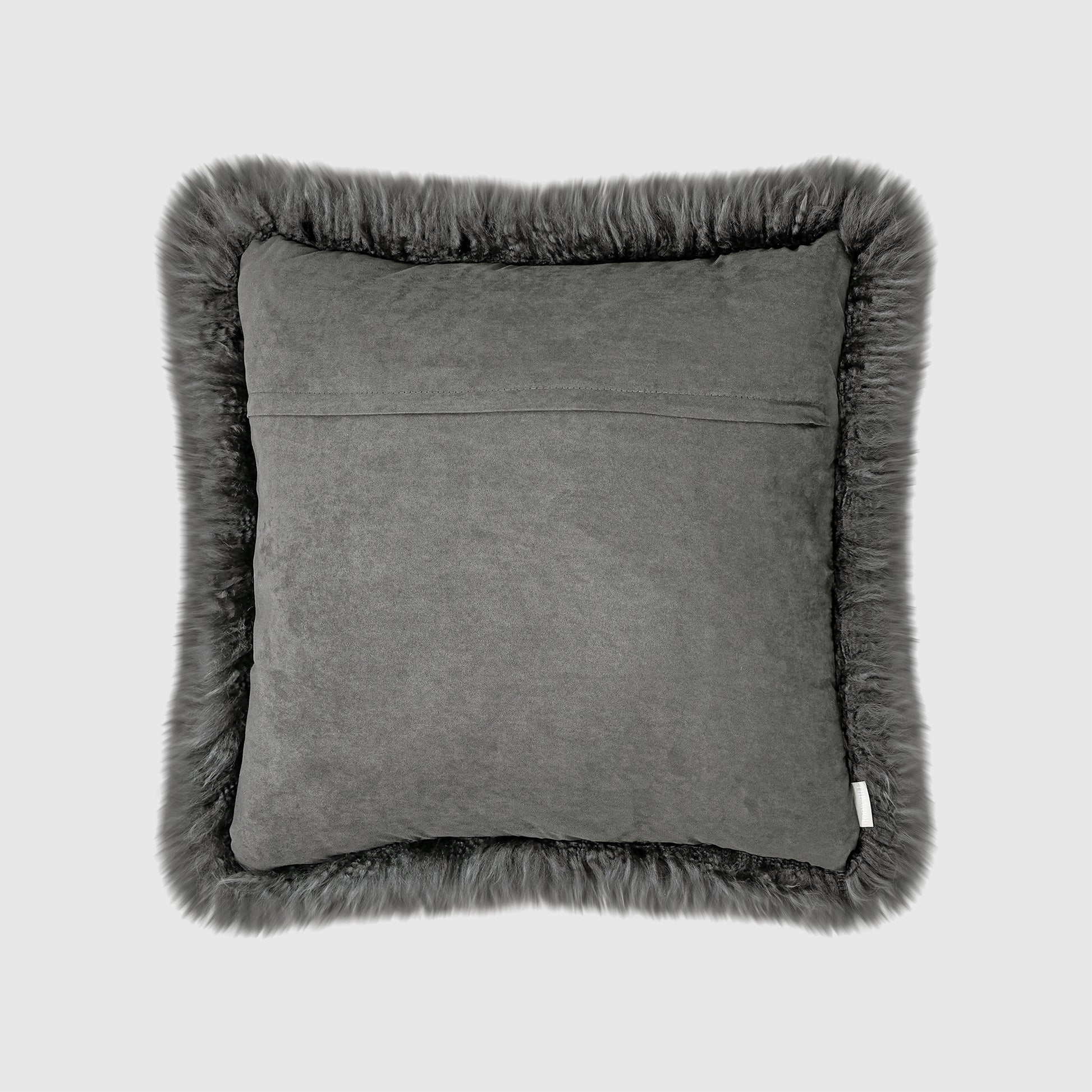 The Mood Charlie Sheepskin Pillow, 20x20 in., Granite Gray